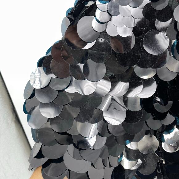 NBD | NWT Portra Mini Dress in Black Paillettes Party Disco Sequins M - Picture 13 of 16